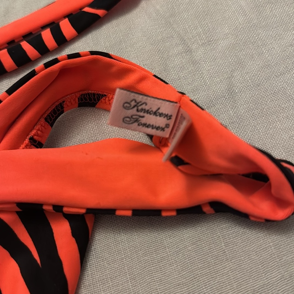 Agent provocateur Tori coral and black zebra bikini bottoms sz 4 $120 - Picture 7 of 7